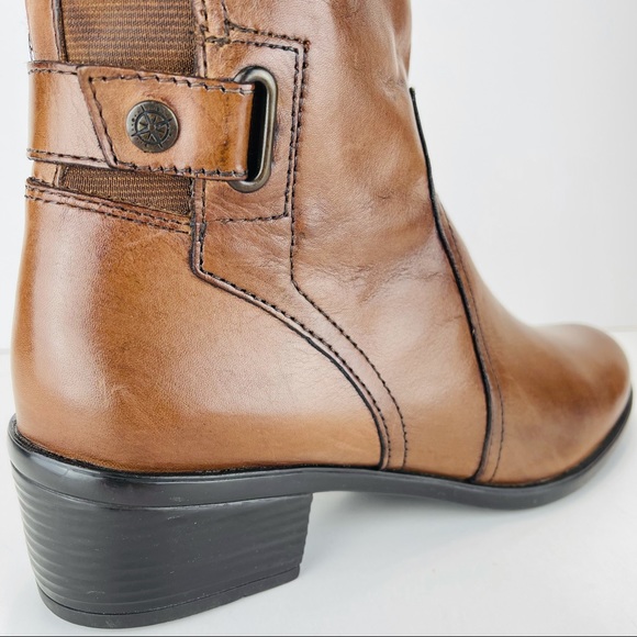 📌SOLD📌 BUSSOLA STYLE ANTWERPEN TAN LEATHER TALL BOOTS - Picture 11 of 16